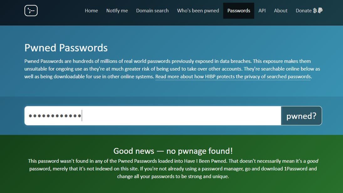 Le internet Pwned Passwords
