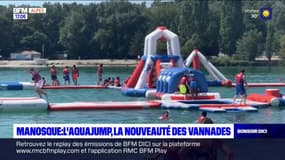 Manosque: un aquajump au point d'eau des Vannades 