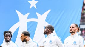 Adrien Rabiot et ses coéquipiers avant le match de Ligue 1 entre Rennes et OM, 16 août 2025