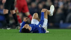 Iliman Ndiaye blessé lors du match de Premier League entre Liverpool et Everton - le 12/02/2025