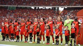 Les joueurs belges face à l'Autriche lors d'un match de qualification pour l'Euro 2024, le 17 juin 2023.