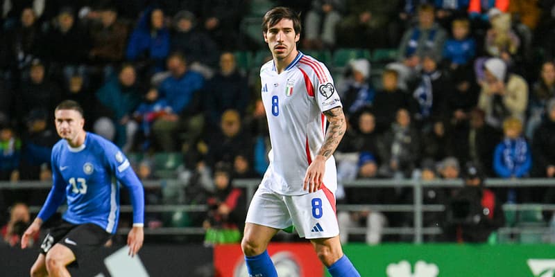 Sandro Tonali avec l'Italie pour les éliminatoires de la Coupe du monde 2026, 11 octobre 2025