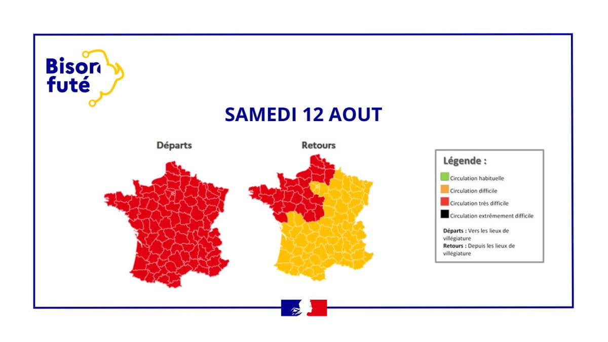Bison Futé samedi "rouge" dans le sens des départs, en plein weekend