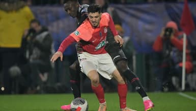 Mohamed Ouadah du FC Rouen face à Valenciennes en février 2024.