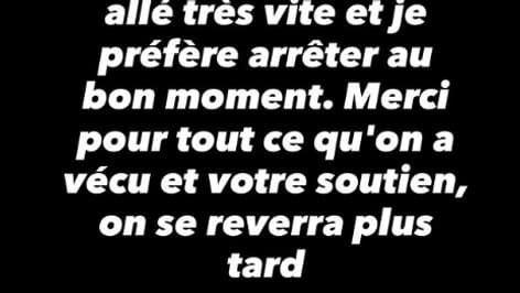 Le streamer a annoncé sa décision sur Instagram. Le streamer a annoncé sa décision sur Instagram.