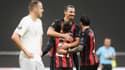 Zlatan Ibrahimovic avec l'AC Milan en Ligue Europa, le 29 octobre 2020