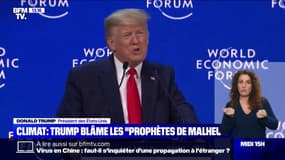 Au Forum économique de Davos, Donald Trump blâme les "prophètes de malheur" sur le climat