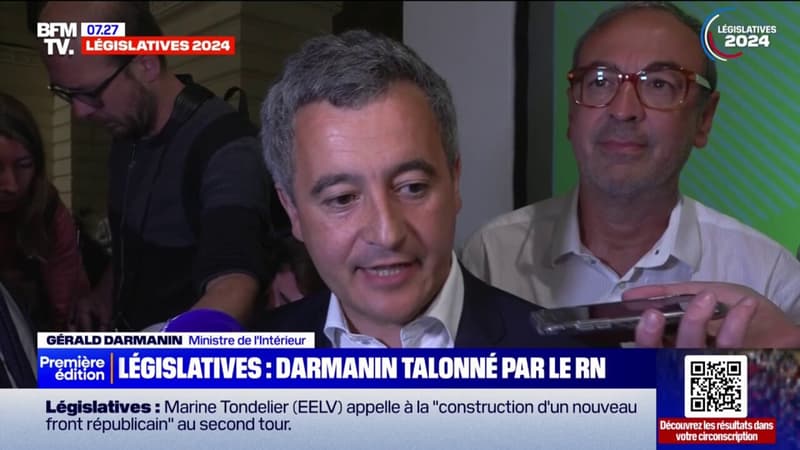 Législatives: Gérald Darmanin en tête dans sa circonscription du Nord, suivi de près par le candidat RN