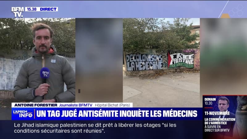 Un tag jugé antisémite effacé d'un mur de l'hôpital Bichat à Paris