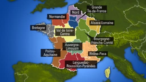 La carte possible des régions de France réeunies.