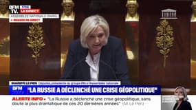 "La Russie a déclenché une guerre aux portes de l'Union européenne et une crise géopolitique, sans doute la plus dramatique de ces 20 dernières années" affirme Marine Le Pen (RN)   