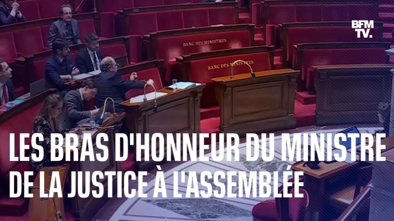 Les images des bras d'honneur d'Éric DupondMoretti à l'Assemblée nationale