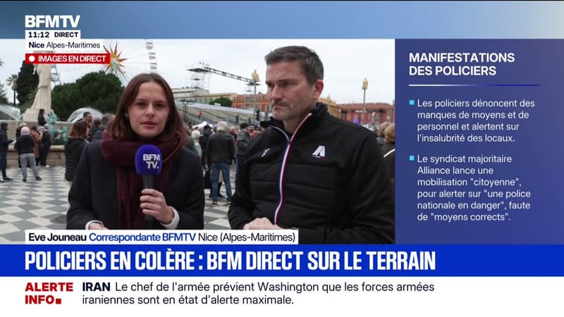 Colère des policiers: au moins 200 personnes et agents rassemblés sur la place Masséna à Nice