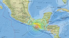 Carte du séisme enregistré vendredi 8 septembre au Mexique 