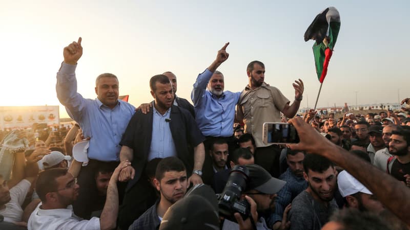 Des manifestants palestiniens à Gaza.