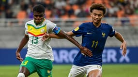 Le Français Tidiam Gomis lors du huitième face au Sénégal au Mondial U17, le 22 novembre 2023