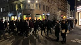 Une manifestation nocturne contre la réforme des retraites à Lyon le jeudi 23 mars.