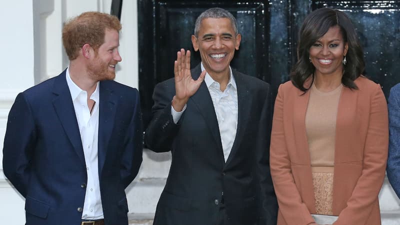 Le prince Harry avec Barack et Michelle Obama