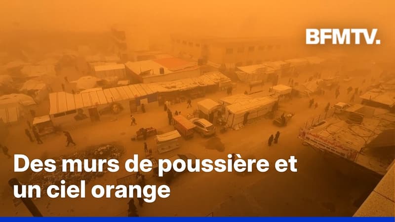 Bande de Gaza: le sud de l'enclave palestinienne balayé par une tempête de sable