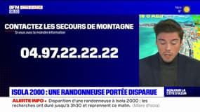 Randonneuse disparue à Isola 2000: les recherches reprennent ce lundi matin