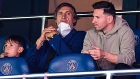 Jorge et Lionel Messi au Parc des Princes en 2021