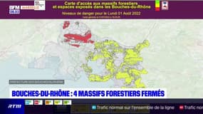 Bouches-du-Rhône: quatre massifs interdits d'accès en raison du risque d'incendie
