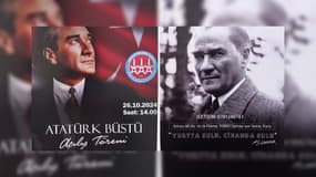 Affiches de l'inauguration du buste d'Atatürk ce samedi à Épinay-sur-Seine