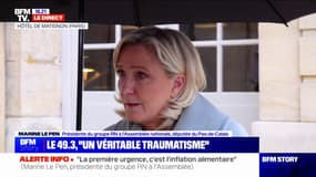 Marine Le Pen: "La Première ministre n'a plus le crédit auprès des Français (...) pour pouvoir mener sereinement un gouvernement"
