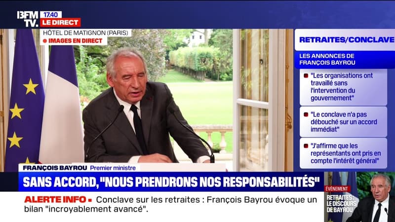 Conclave sur les retraites: 