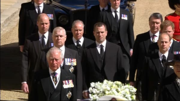 La procession funéraire du prince Philip au château de Windsor, samedi 17 avril 2021