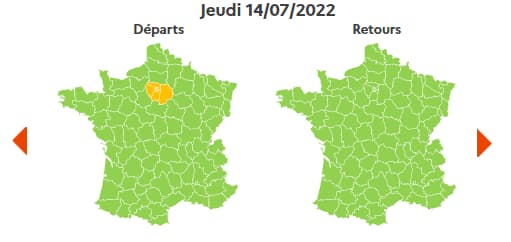 La journée de jeudi est classée orange en Ile-de-France dans le sens des départs.