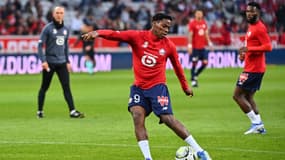 David à l'échauffement avant Lille-Lens. 