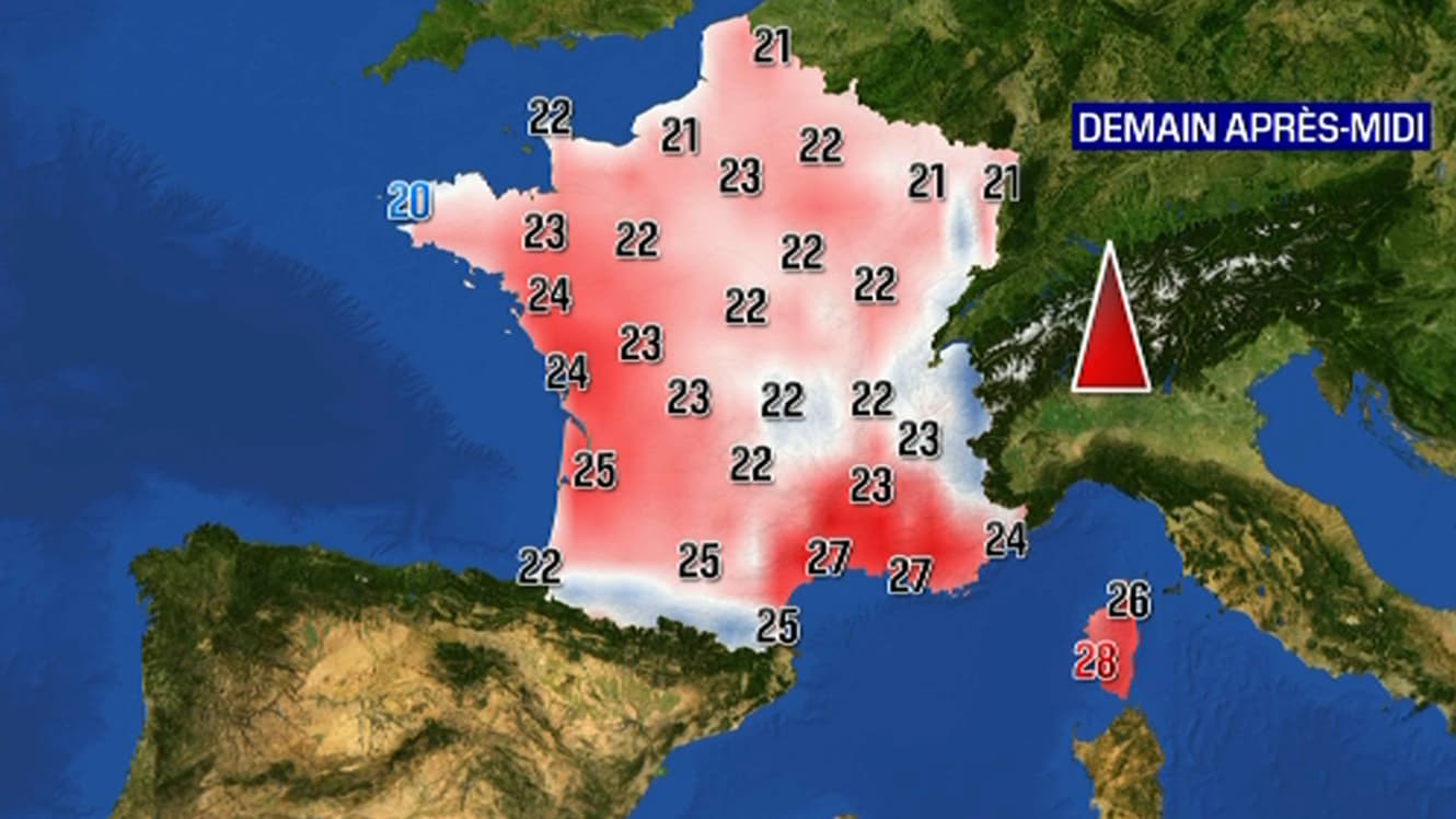 Les températures attendues le 22 septembre 2021.