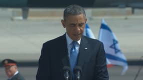 Barack Obama sur le tarmac de l'aéroport de Tel-Aviv en Israël le 20 mars 2013