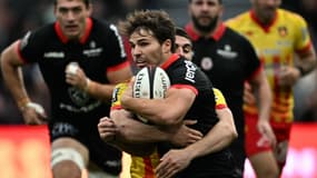 Le demi de mêlée du Stade Toulousain Antoine Dupont face à Perpignan