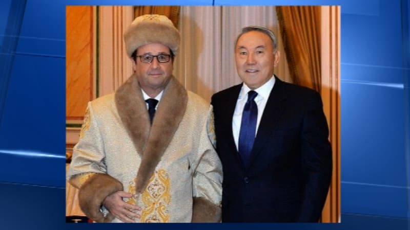 François Hollande et le président du Kazakhstan Noursoultan Nazarbaïev à Astana, le 5 décembre 2014.