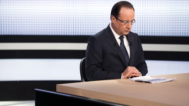 François Hollande lors de son précédent prime-time, sur France 2 le 28 mars 2013.