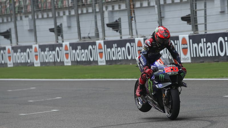 Fabio Quartararo lors des qualifications du GP d'Inde, le 22 septembre 2023.