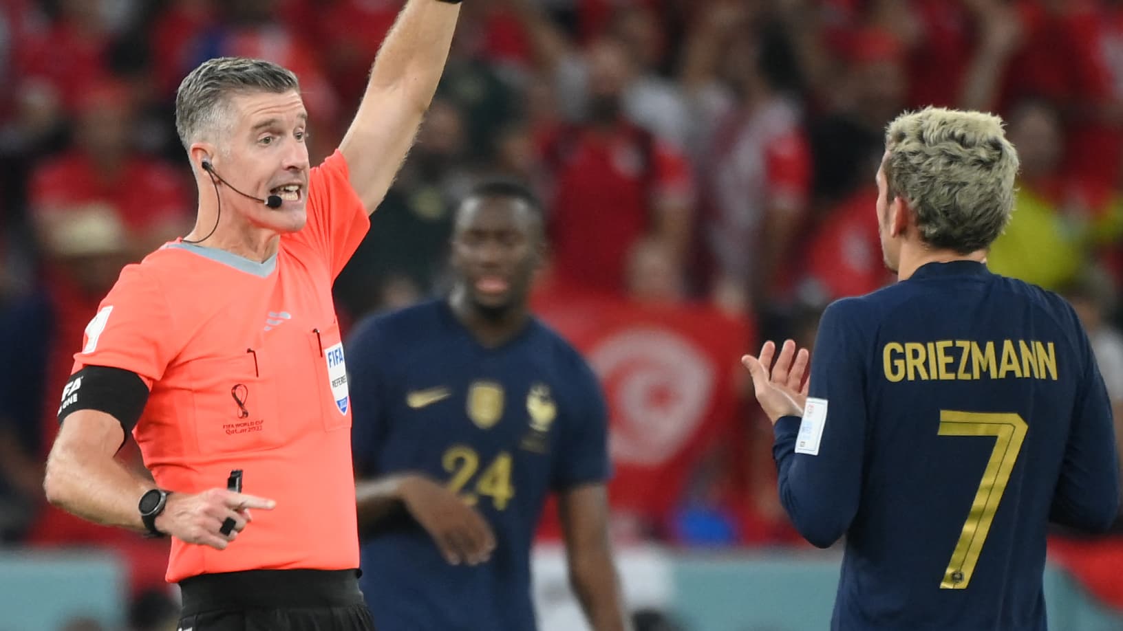 Many referees were expelled for the rest of the World Cup matches, including the referees of France and Tunisia