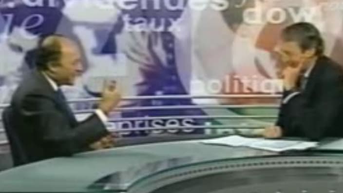 Laurent Fabius, invité d'un talk-show américain, le 16 juin 2000.