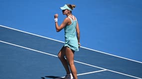 Magda Linette, lors de son quart de finale à l'Open d'Australie le 25 janvier 2022