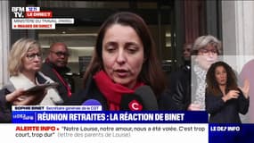 Retraites: "La Cour des comptes offre un démenti cinglant aux chiffres farfelus qui avaient été retenus par le Premier ministre", estime Sophie Binet (CGT)