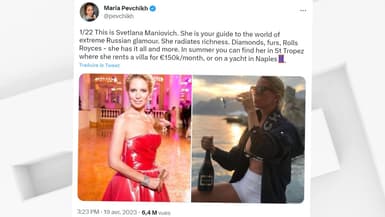 La journaliste russe d’investigation Maria Pevchikh dénonce, dans un thread publié le 20 avril, le train de vie de Svetlana Maniovich, ex-femme du vice-ministre russe de la Défense Timur Ivanov.