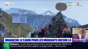Briançon: le cairn en hommage aux migrants, installé sans autorisation, toujours debout