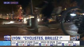 Opération "Cyclistes, brillez": les associations sensibilisent les cyclistes sur la nécessité d'être visible la nuit