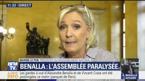 Pour Marine Le Pen l'affaire Benalla se transforme "en affaire Macron"