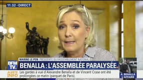 Pour Marine Le Pen l'affaire Benalla se transforme "en affaire Macron"