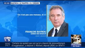 Bayrou, le rappel à l'ordre