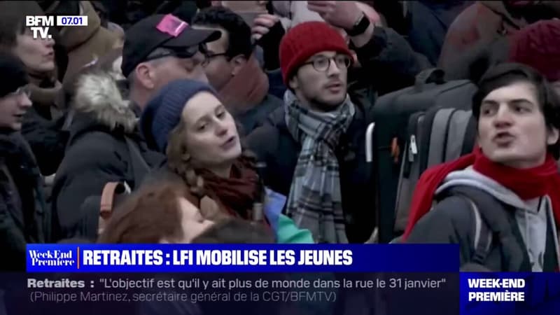 Retraites: les organisations de jeunesse soutenues par LFI défilent à Paris