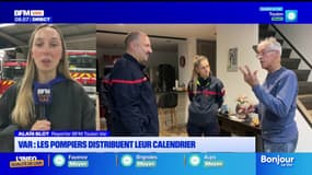 Var : les pompiers distribuent leur calendrier à Ollioules 
